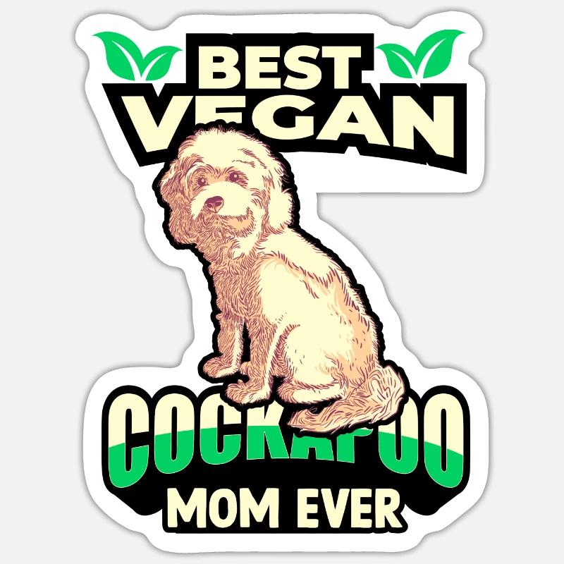 Cockapoo - Sticker Größe S (10 x 10 cm) - Mattweiß