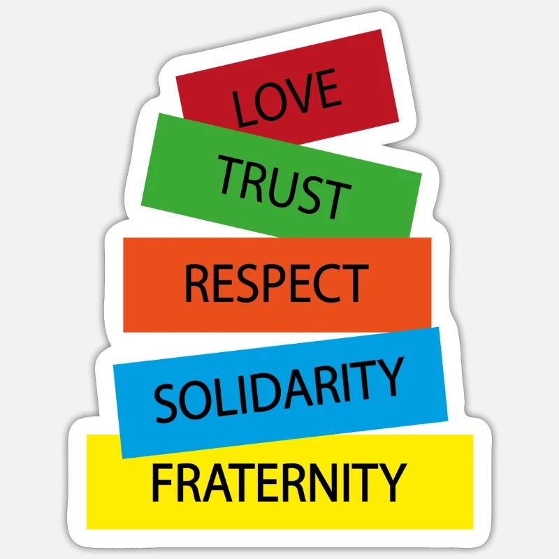 humanitarian values Sticker taille S (10 x 10 cm)
