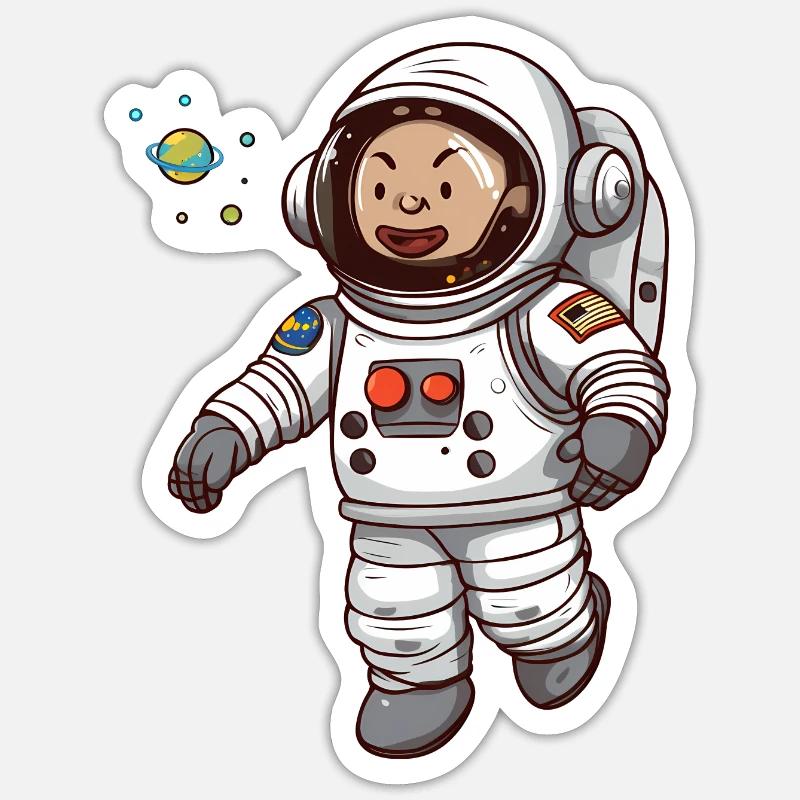 Schwebender Astronaut Sticker Größe S (10 x 10 cm)