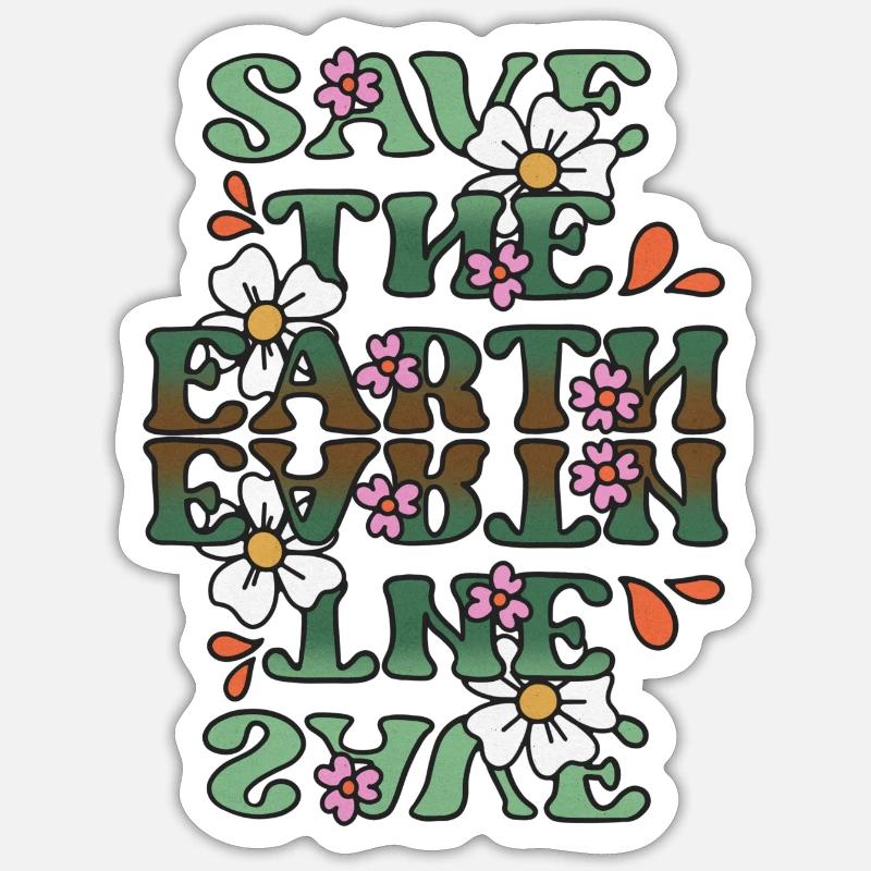 Rettet die Erde | Tag der Erde - Sticker Größe S (10 x 10 cm) - Mattweiß