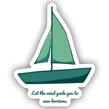 Let the wind guide you to new horizons. - Sticker size S (10 x 10 cm) - white matte - Front