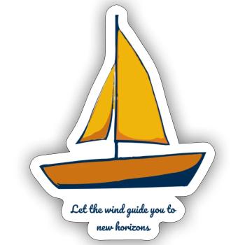 Let the wind guide you to new horizons. - Sticker size S (10 x 10 cm) - white matte - Front