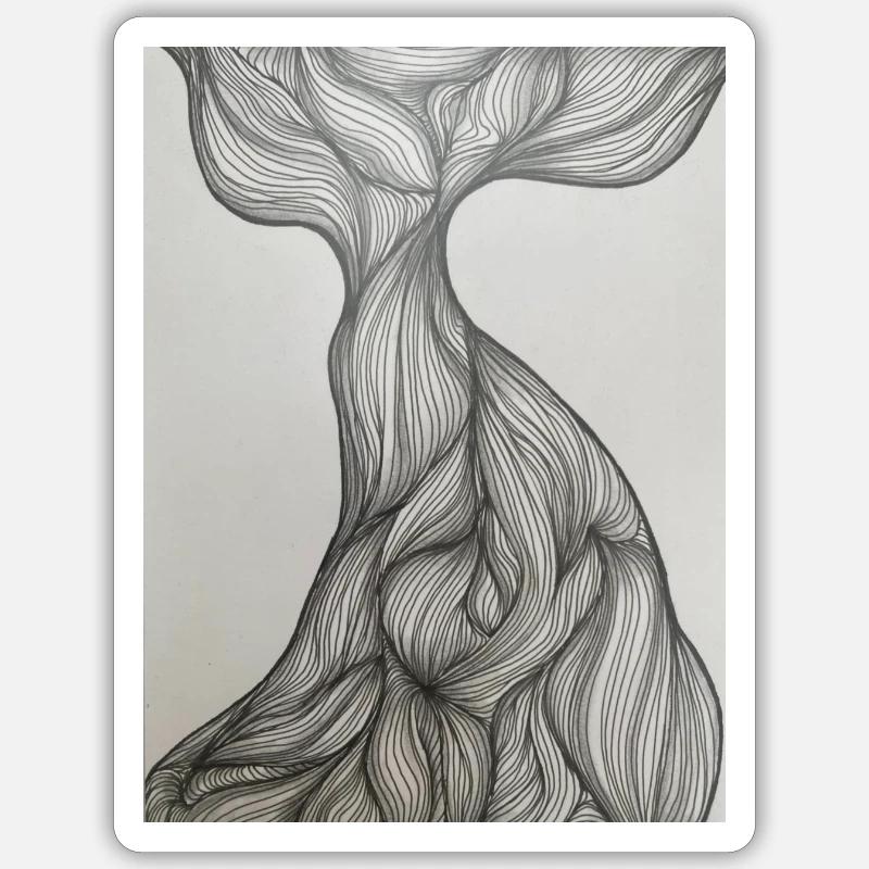 Abstrakter Baum - Sticker Größe S (10 x 10 cm) - Mattweiß