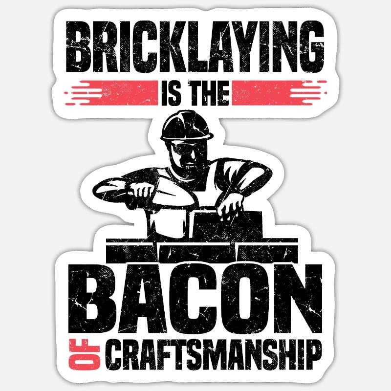 Bricklayer - Sticker size S (10 x 10 cm) - white matte