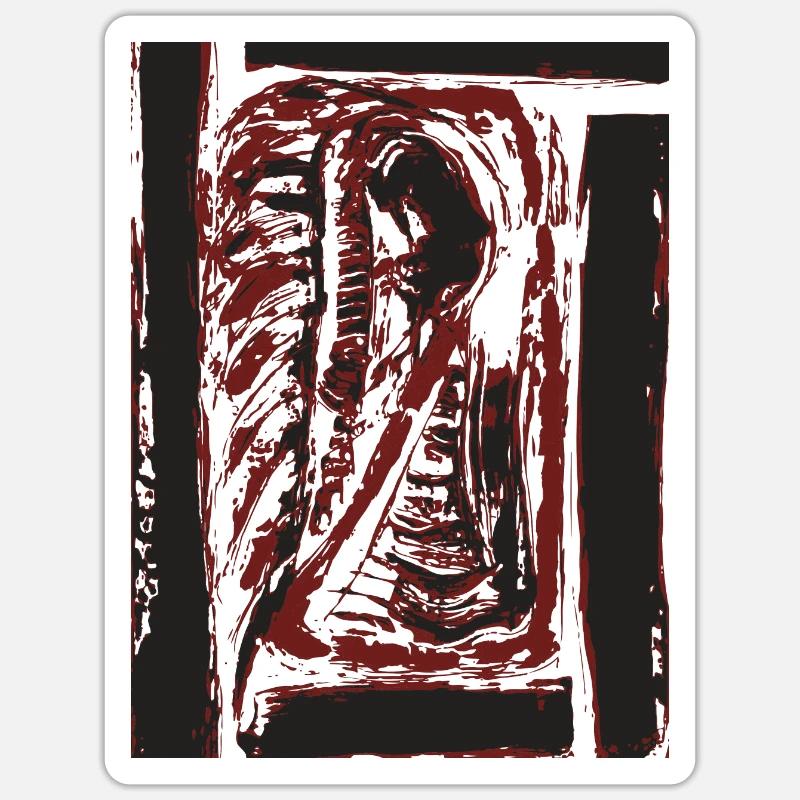 Der Tiger in Dir - Kunst - Sticker Größe S (10 x 10 cm) - Mattweiß