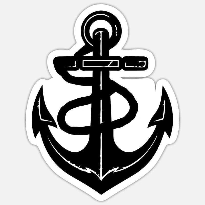 Anker Boot Schiff Nautik Sticker Größe S (10 x 10 cm)