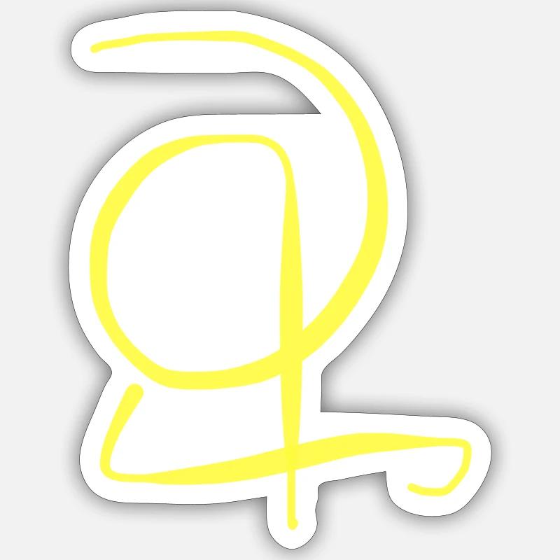 Drôle de lettre A - Sticker taille S (10 x 10 cm) - blanc mat