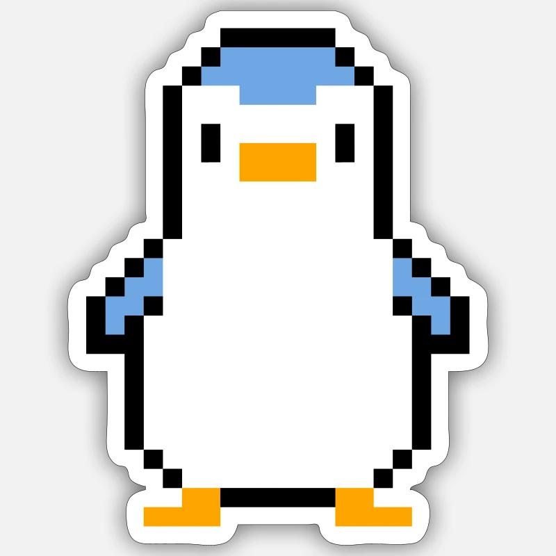Pingouin Pixel Sticker taille S (10 x 10 cm)