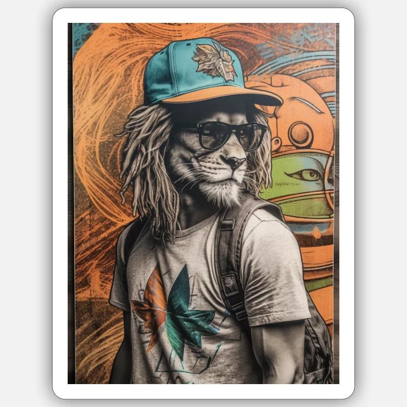 Tierischer Stil - Sticker Größe S (10 x 10 cm) - Mattweiß