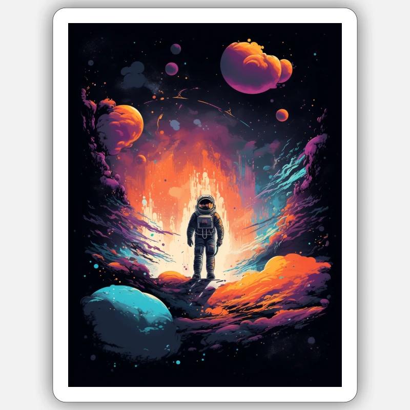 Astronaute de sortie dans l’espace Sticker taille S (10 x 10 cm)