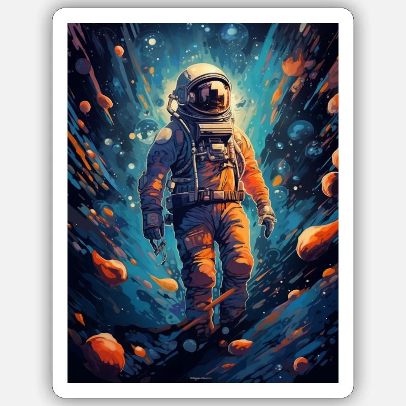 Astronaute de sortie dans l’espace Sticker taille S (10 x 10 cm)