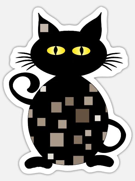 Katze - Sticker Größe S (10 x 10 cm) - Mattweiß