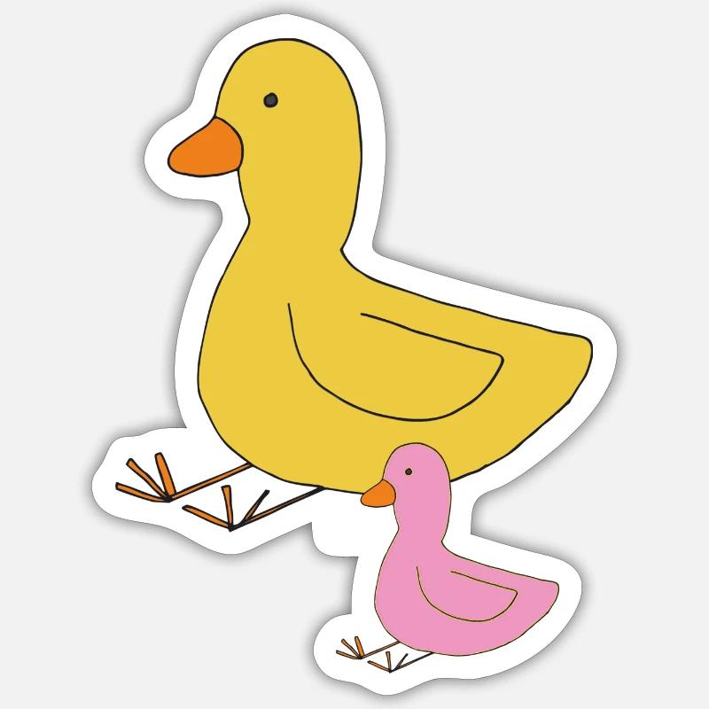 ente mutter kind - Sticker Größe S (10 x 10 cm) - Mattweiß