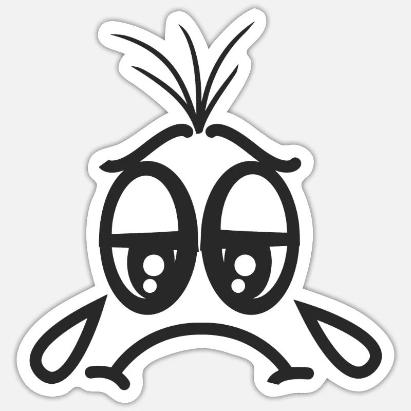 Face crying - Sticker size S (10 x 10 cm) - white matte