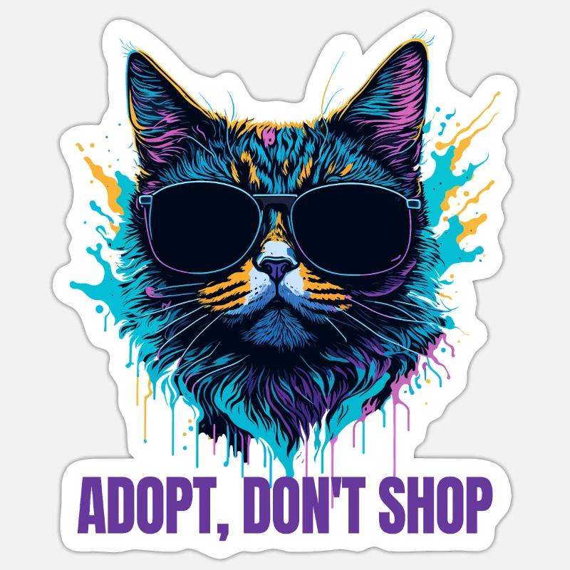 Conception du sauveteur de chats Sticker taille S (10 x 10 cm)