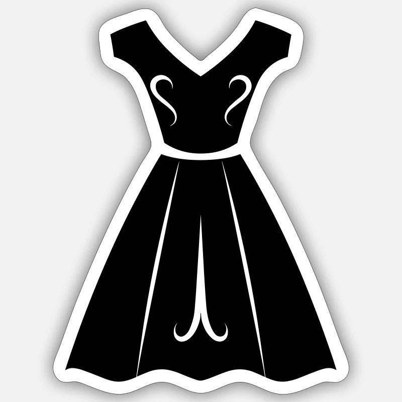 Robe - Sticker taille S (10 x 10 cm) - blanc mat