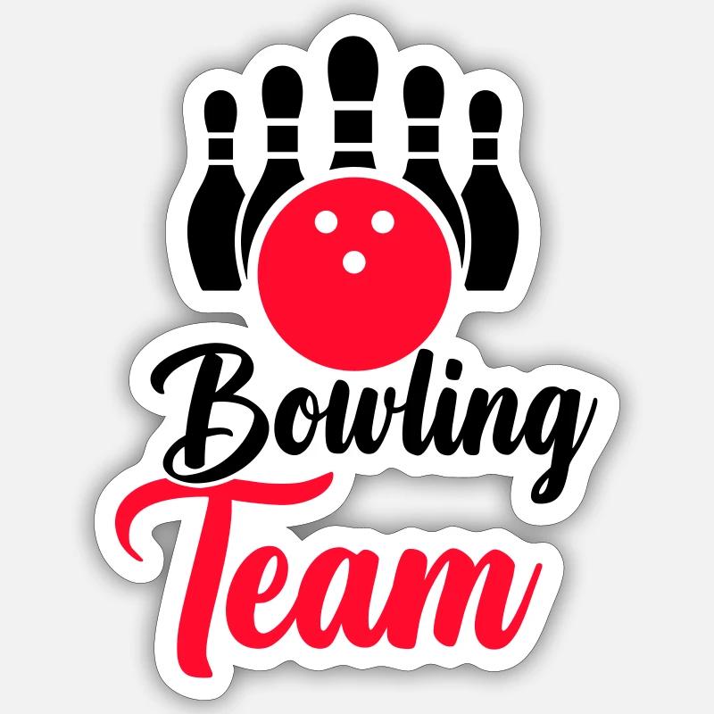 bowling team - Sticker Größe S (10 x 10 cm) - Mattweiß