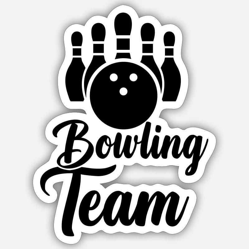 bowling team - Sticker Größe S (10 x 10 cm) - Mattweiß