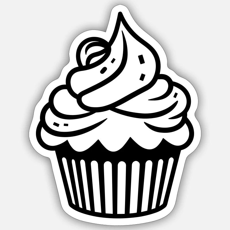 Cupcake - Sticker Größe S (10 x 10 cm) - Mattweiß