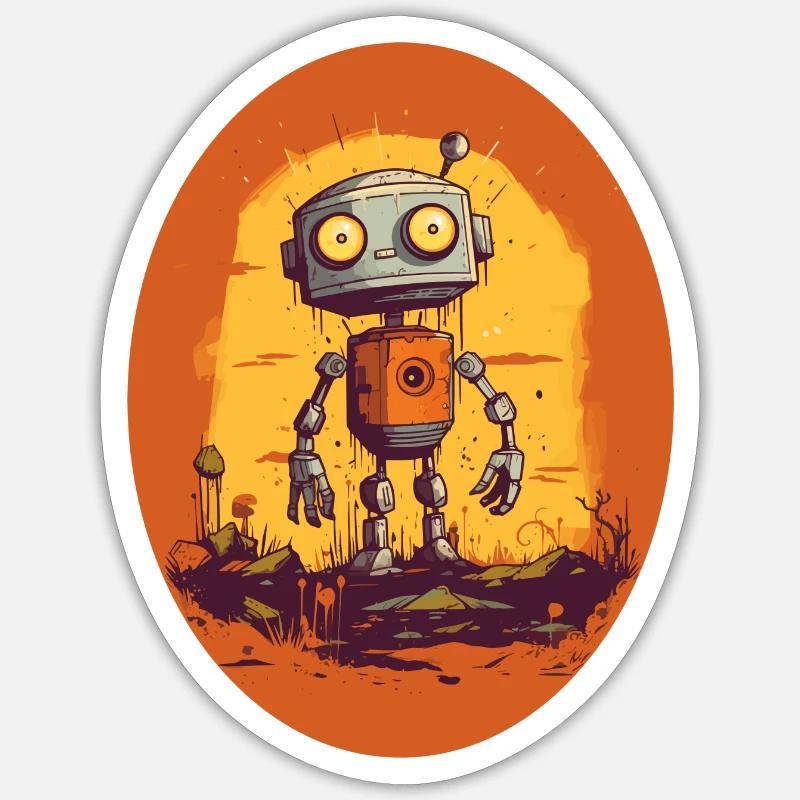 Robot Sticker Größe S (10 x 10 cm)