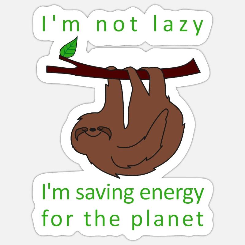Energy-saving sloth Sticker size S (10 x 10 cm)