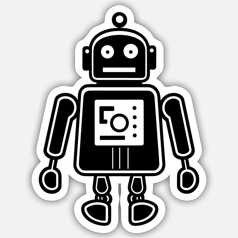 robot - Sticker size S (10 x 10 cm) - white matte