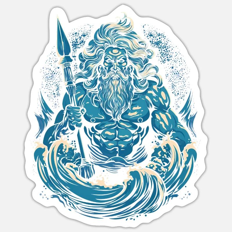 Poseidon - Sticker size S (10 x 10 cm) - white matte