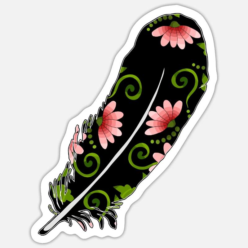 Feder - Sticker Größe S (10 x 10 cm) - Mattweiß