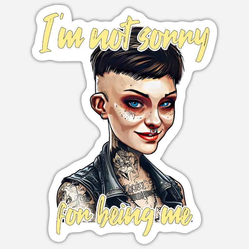 Fier de mon individualité - Sticker taille S (10 x 10 cm) - blanc mat
