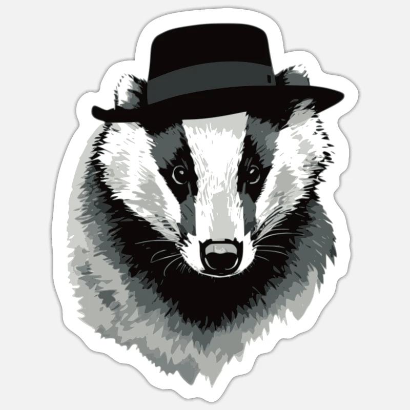 Dachs - Sticker Größe S (10 x 10 cm) - Mattweiß