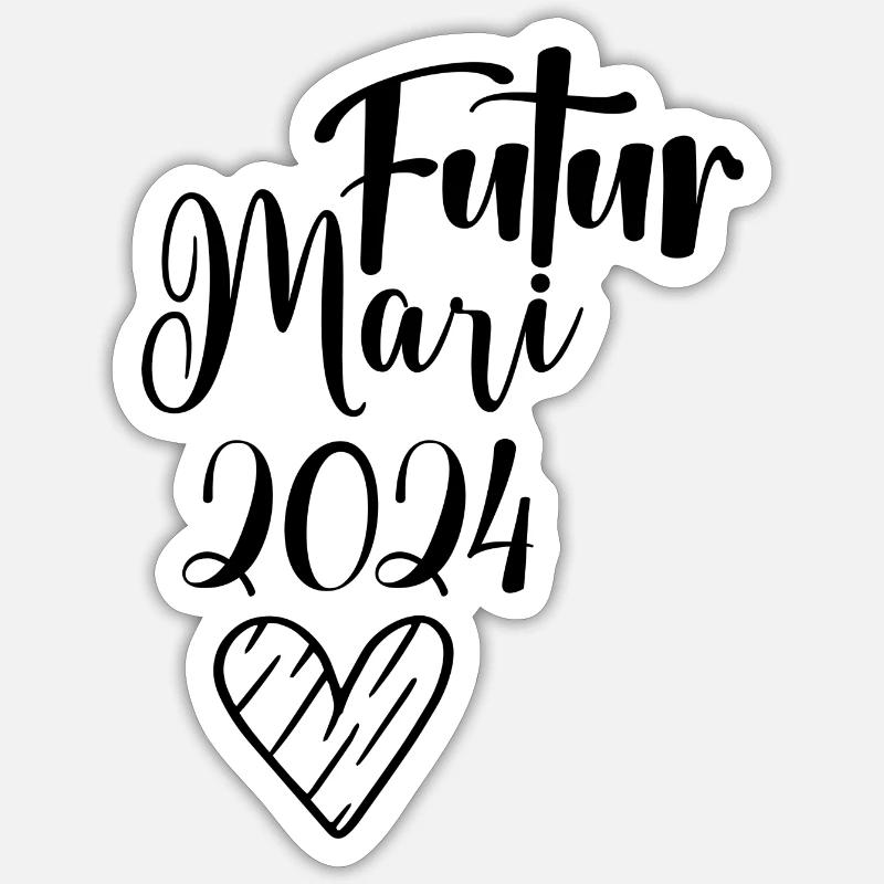 Futur mari 2024 - Sticker taille S (10 x 10 cm) - blanc mat