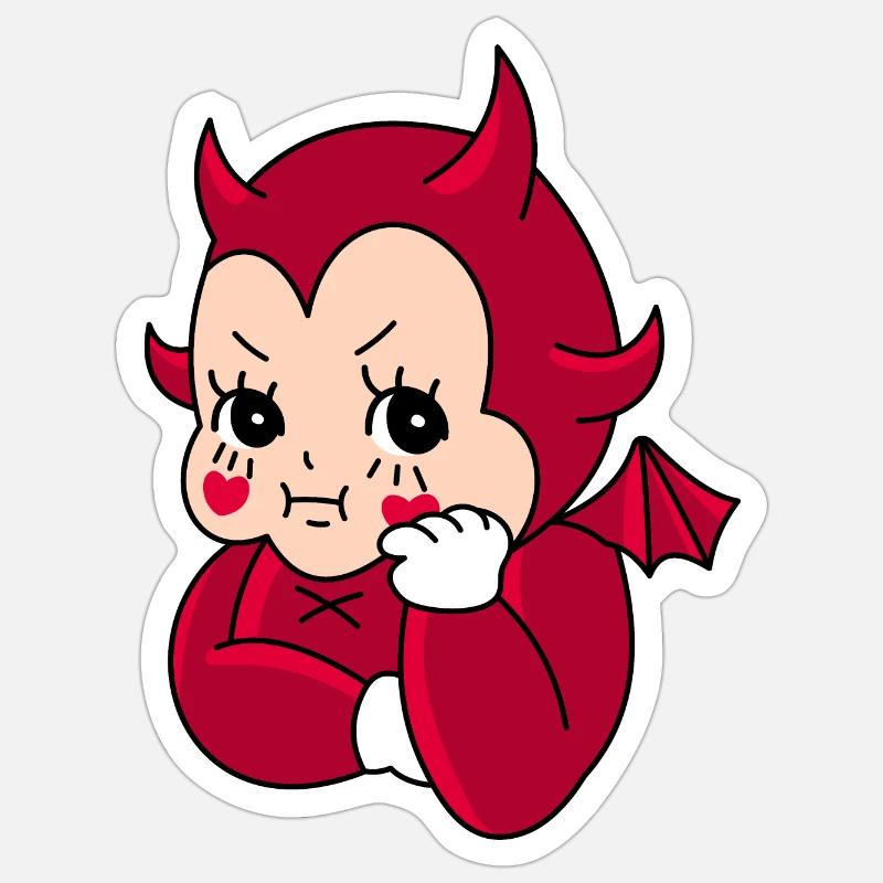 Devil baby doll Sticker taille S (10 x 10 cm)