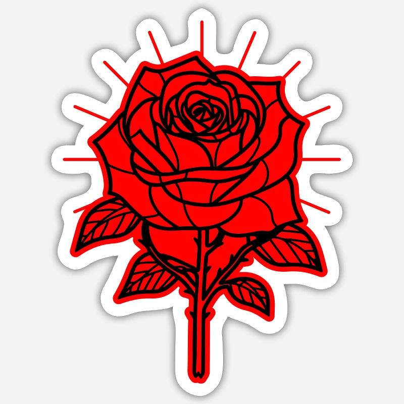 Rose Blume Dornen Sticker Größe S (10 x 10 cm)