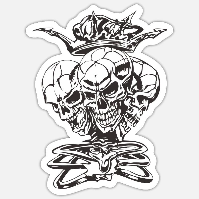 Skull Skeleton King Crown - Sticker size S (10 x 10 cm) - white matte
