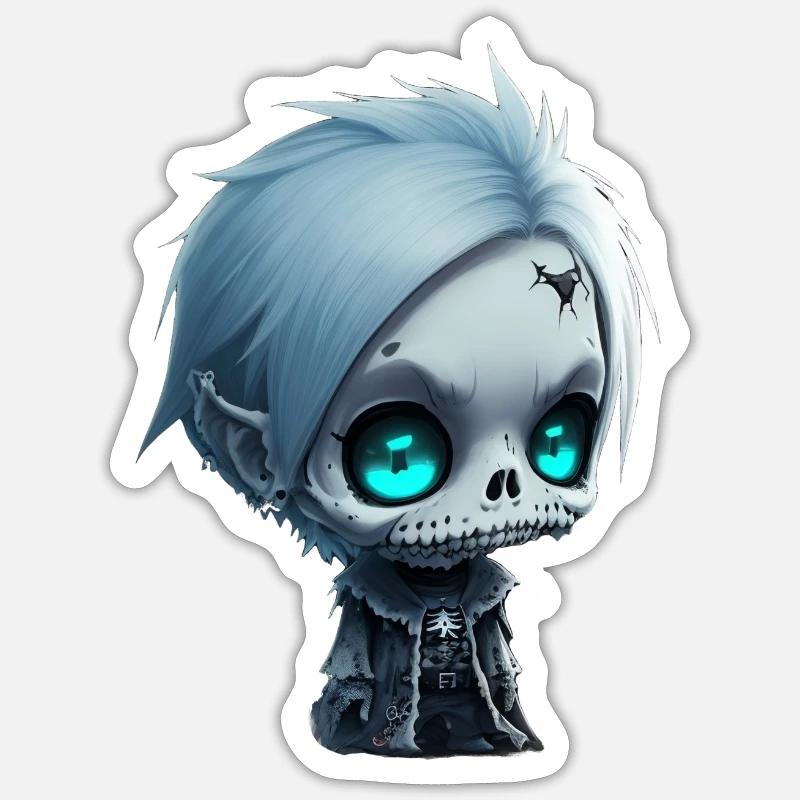 Vampire Skeleton - Sticker Größe S (10 x 10 cm) - Mattweiß