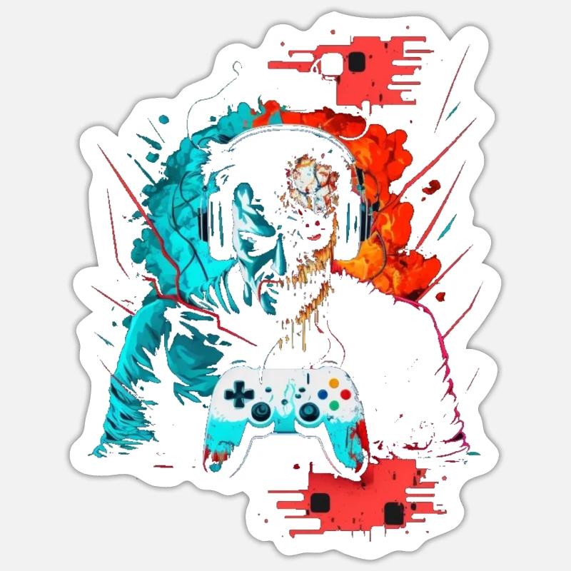 Joueur - Sticker taille S (10 x 10 cm) - blanc mat