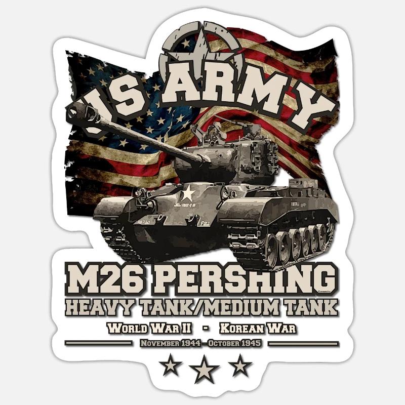 M26 Pershing mittlerer Panzer Sticker Größe S (10 x 10 cm)