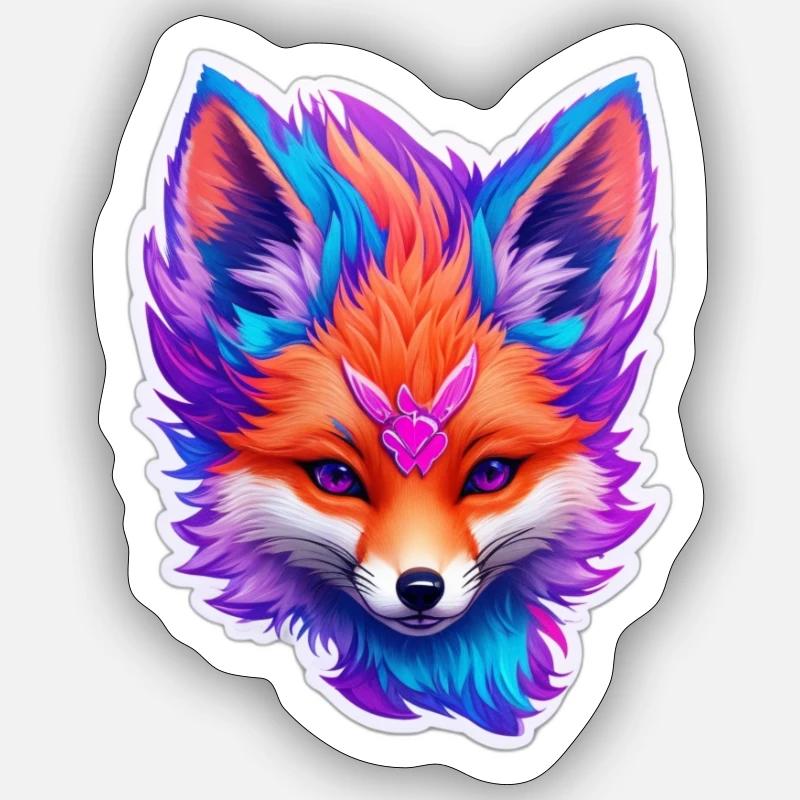 cuet fox head 4 Sticker Größe S (10 x 10 cm)