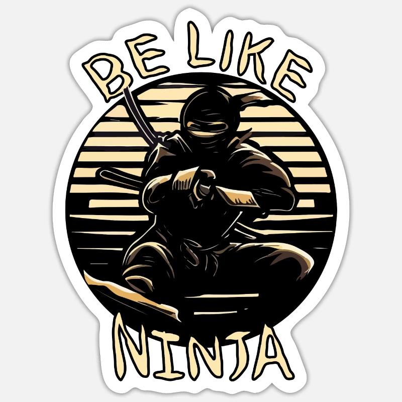 NINJAS - Sticker size S (10 x 10 cm) - white matte
