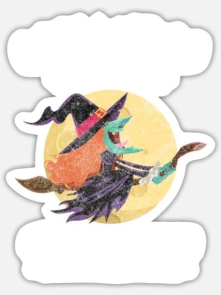 Hexe Frau Zauberei Spruch - Sticker Größe S (10 x 10 cm) - Mattweiß