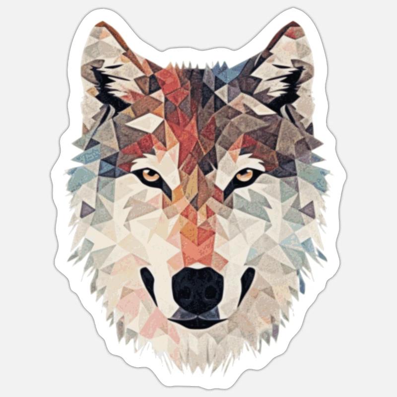 Wolf Wölfe Geschenk - Sticker Größe S (10 x 10 cm) - Mattweiß