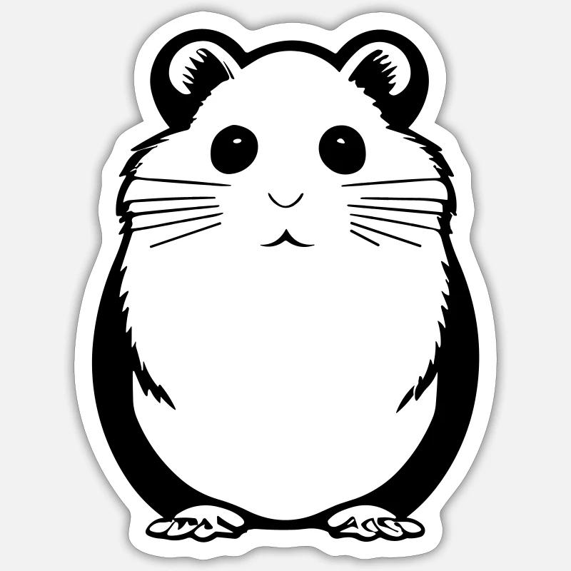 hamster - Sticker size S (10 x 10 cm) - white matte