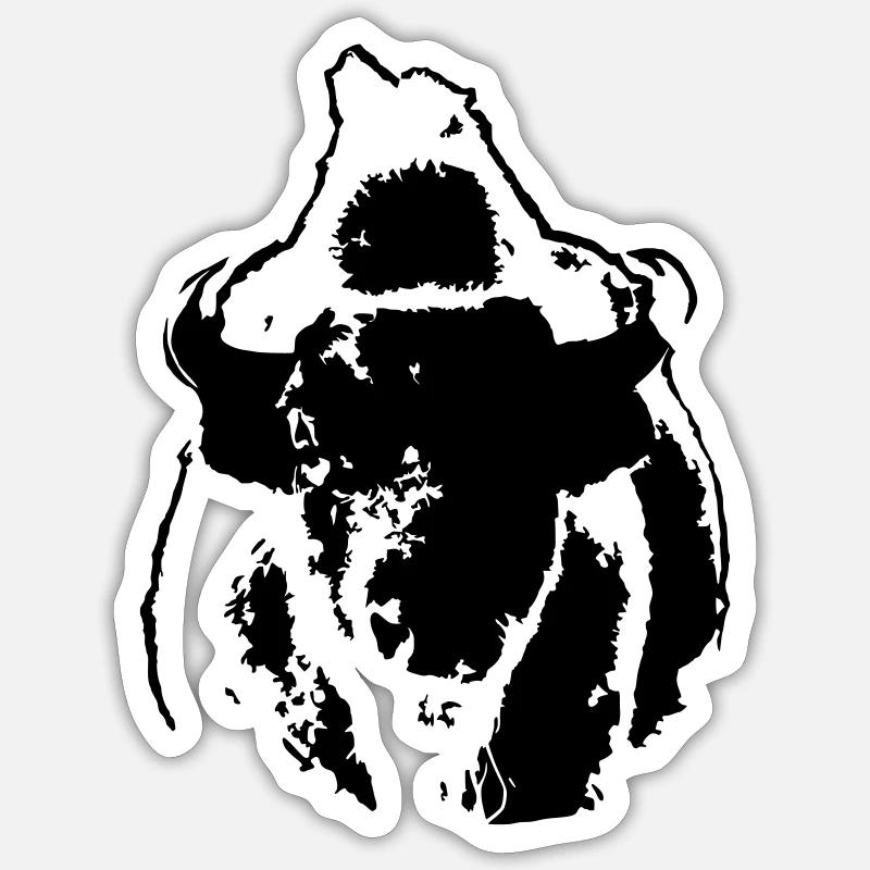 BUFFLE - Sticker taille S (10 x 10 cm) - blanc mat