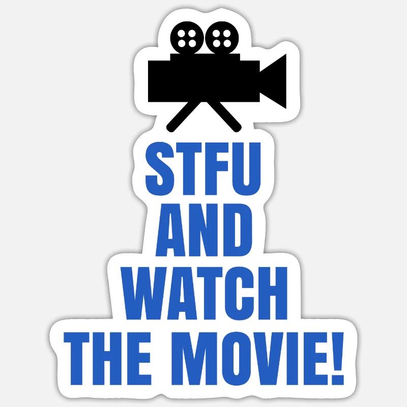 Cinéma Streaming Déclaration Caméra - Sticker taille S (10 x 10 cm) - blanc mat