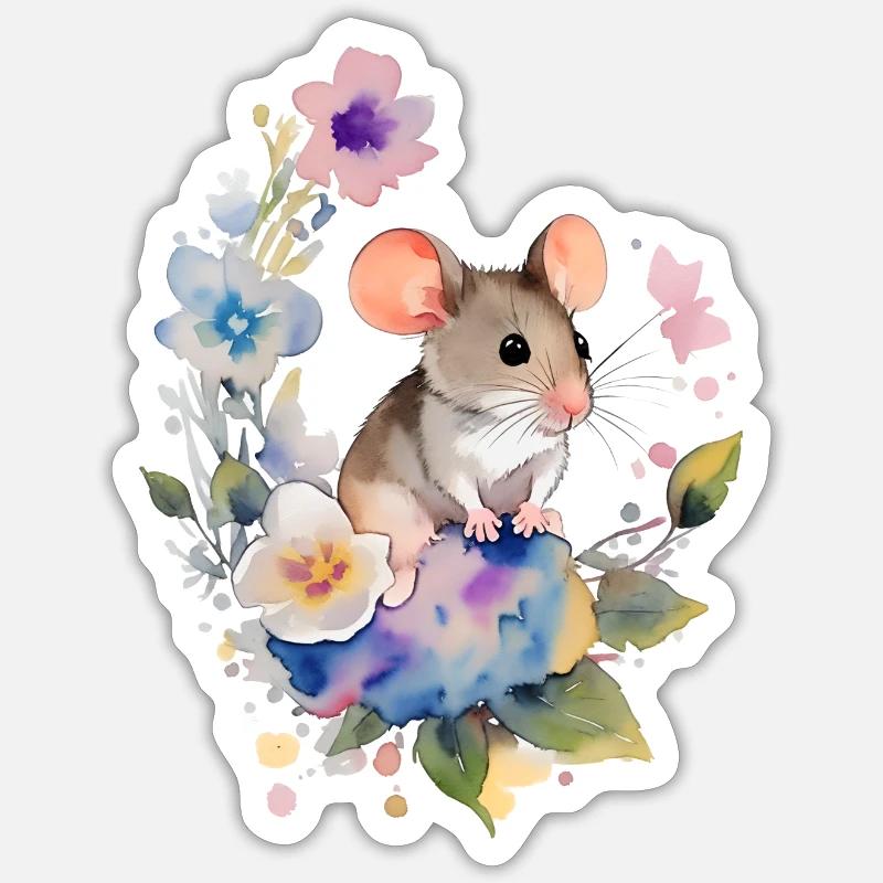Kleines Mäuschen Sticker Größe S (10 x 10 cm)