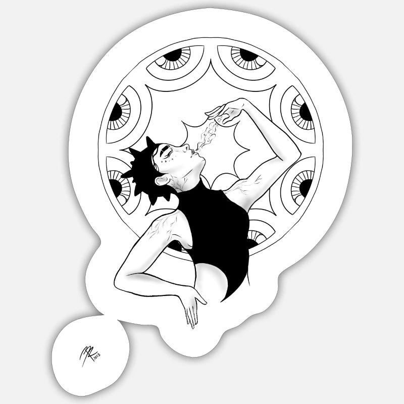 Chaman moderne - Sticker taille S (10 x 10 cm) - blanc mat
