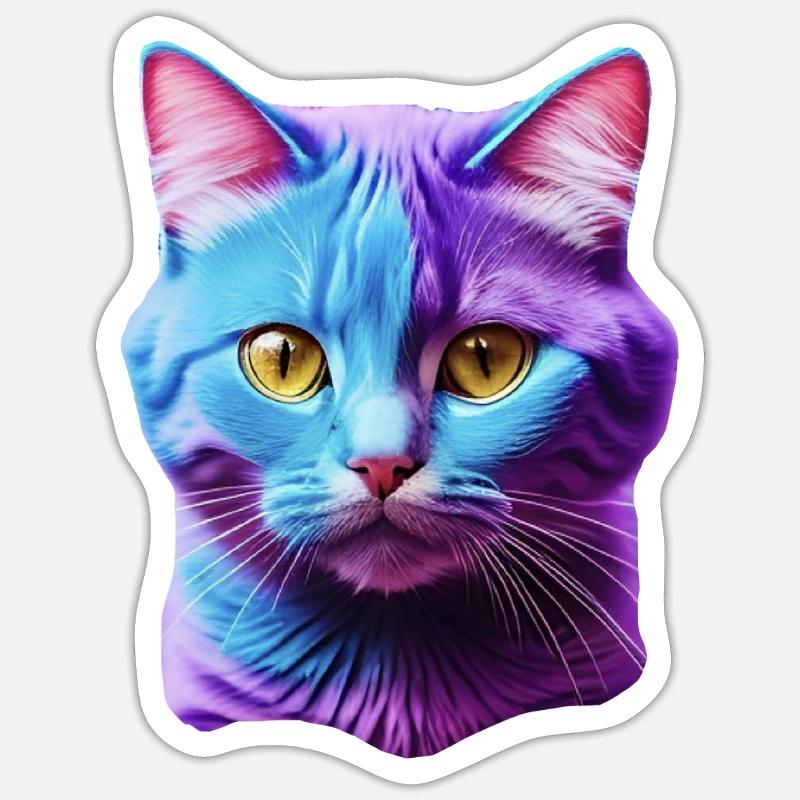 Katze - Sticker Größe S (10 x 10 cm) - Mattweiß
