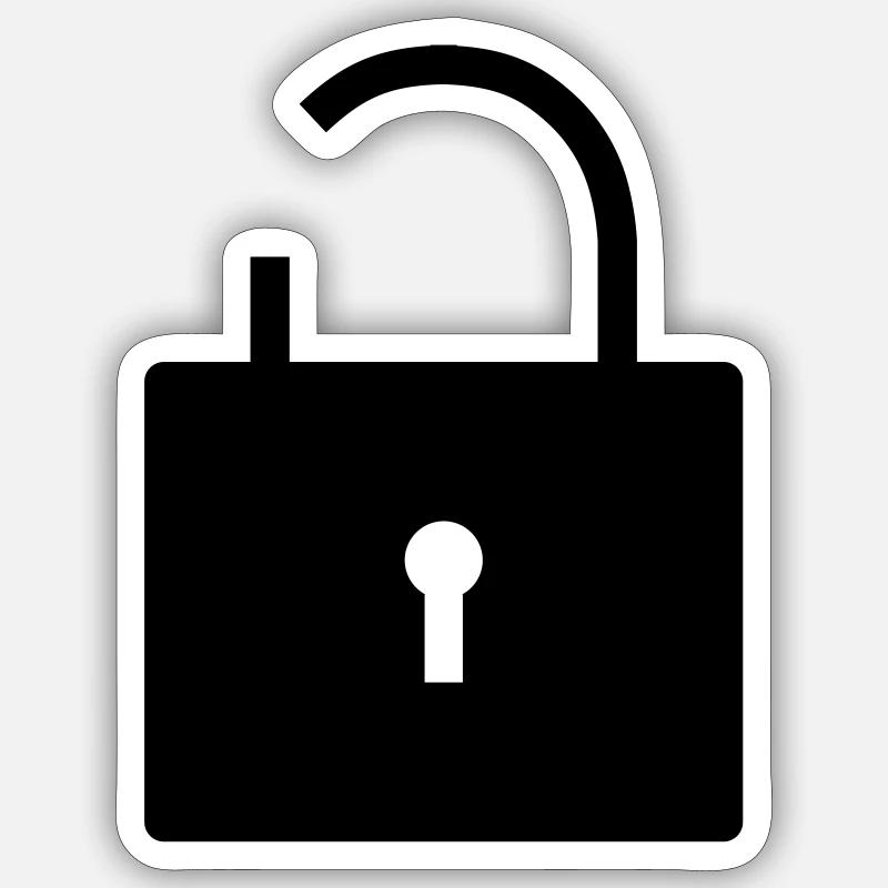 No security no security open lock lock Sticker size S (10 x 10 cm)