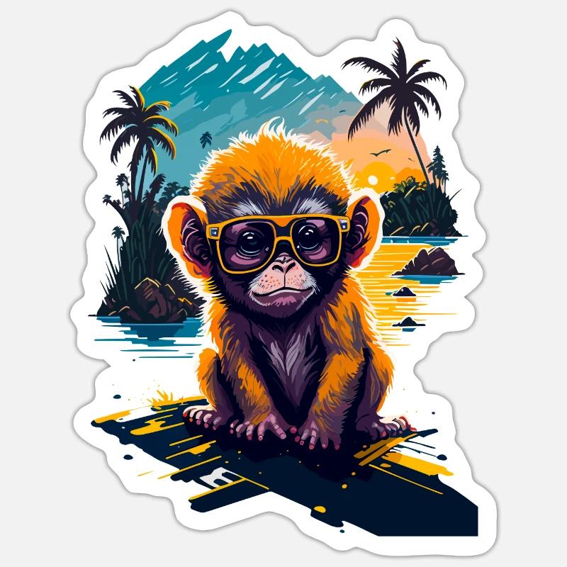 Cool Monkey Sticker size S (10 x 10 cm)