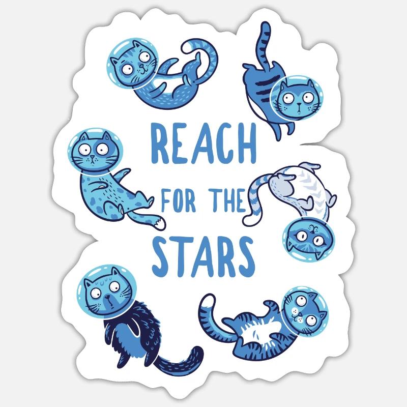 Katzen - Sticker Größe S (10 x 10 cm) - Mattweiß